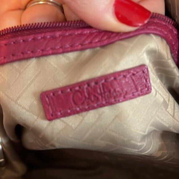 Cole Haan Buttery Soft Leather HeavyGrain Shoulder Bag in a magenta raspberry - Picture 9 of 10